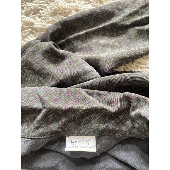 Habitat Set Small Medium S/M Skirt Two Piece Beige Olive Tencel Blouse - Picture 6 of 11